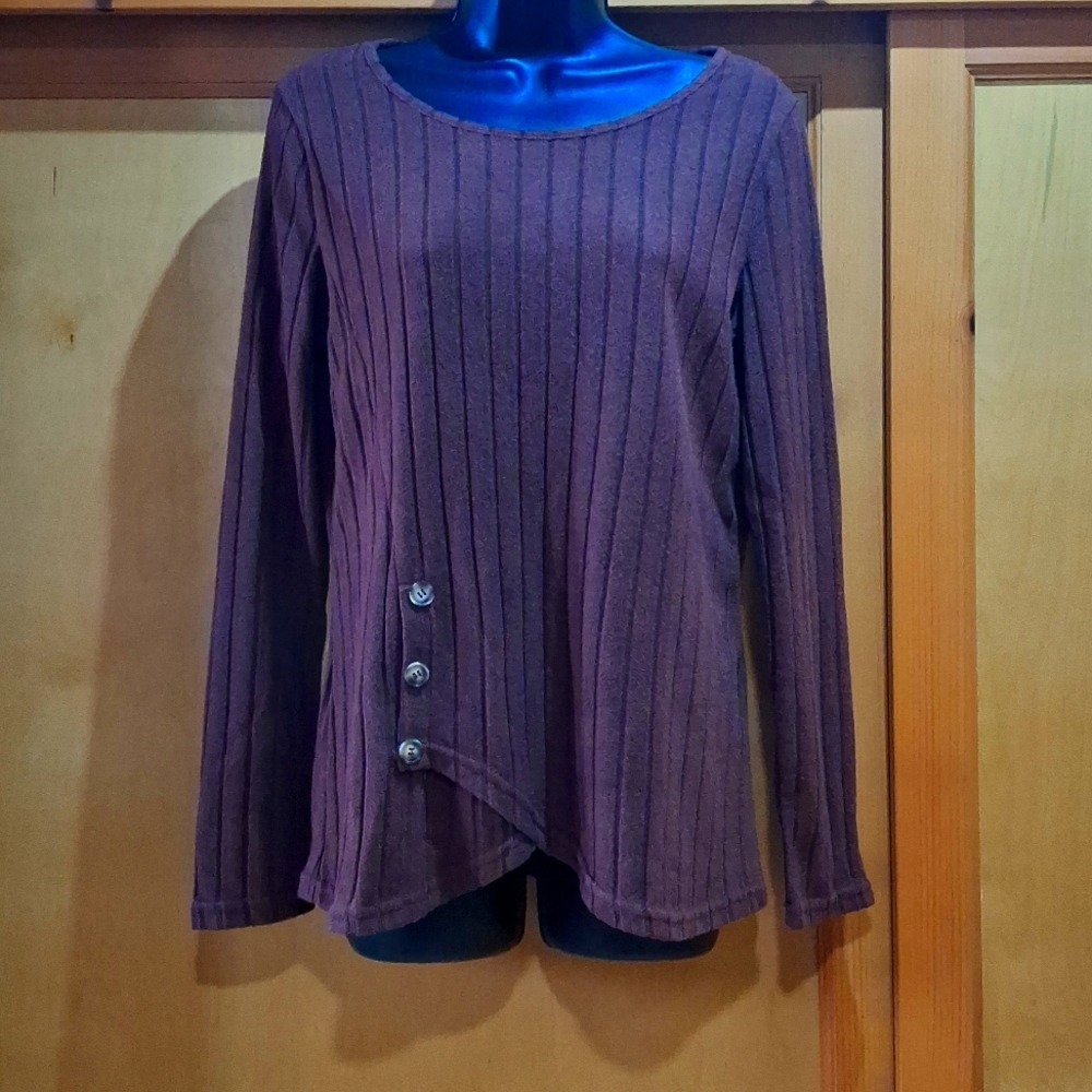 Brown rib knit sweater, Size XL but fits like L